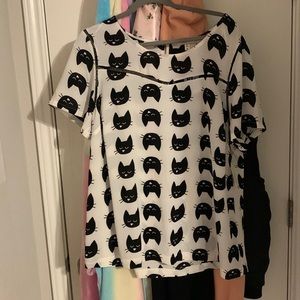 Black cat blouse